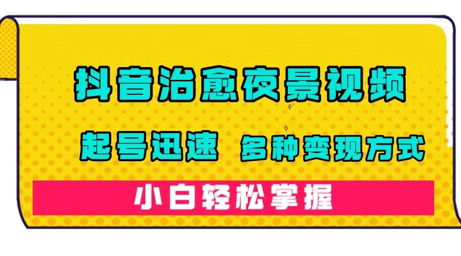 抖音治愈系夜景视频，起号迅速，多种变现方式，小白轻松掌握（附120G素材）-微众资源