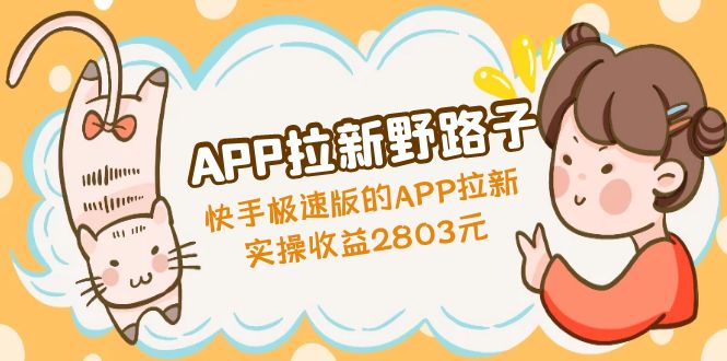 APP拉新野路子：快手极速版的APP拉新赚，实操收益2803元-微众资源