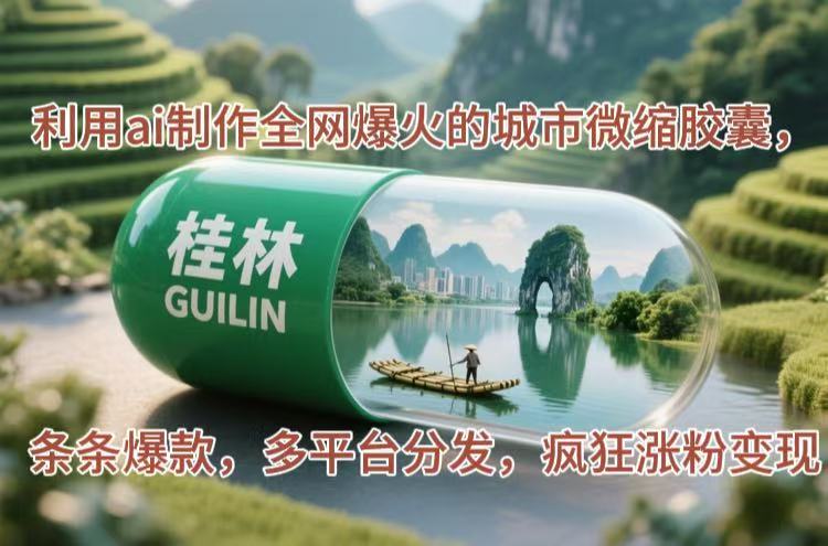 利用ai制作全网爆火的城市微缩胶囊，条条爆款，多平台分发，疯狂涨粉变现-微众资源