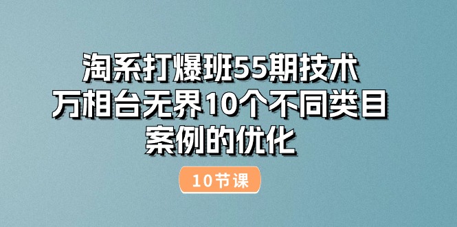 淘系打爆班55期技术：万相台无界10个不同类目案例的优化（10节）-微众资源