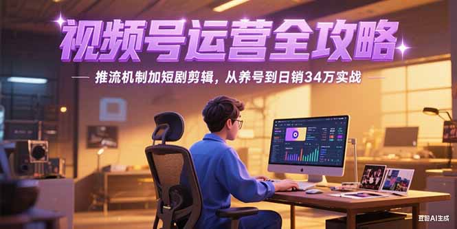 2025视频号运营全攻略，推流机制加短剧剪辑，从养号到日销34万实战-微众资源