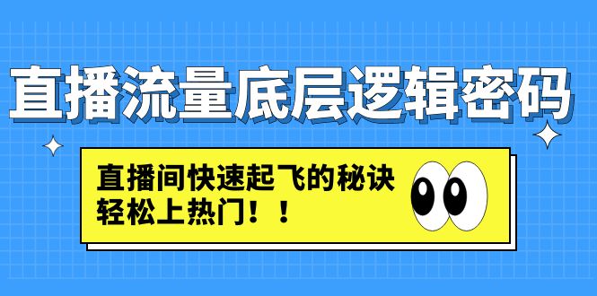 直播流量底层逻辑密码：直播间快速起飞的秘诀，轻松上热门-微众资源