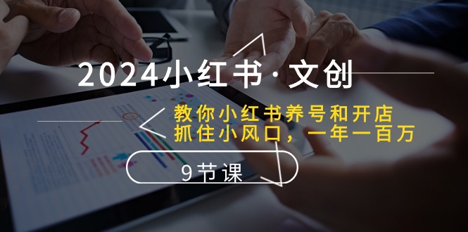 2024小红书·文创：教你小红书养号和开店、抓住小风口 一年一百万 (9节课)-微众资源