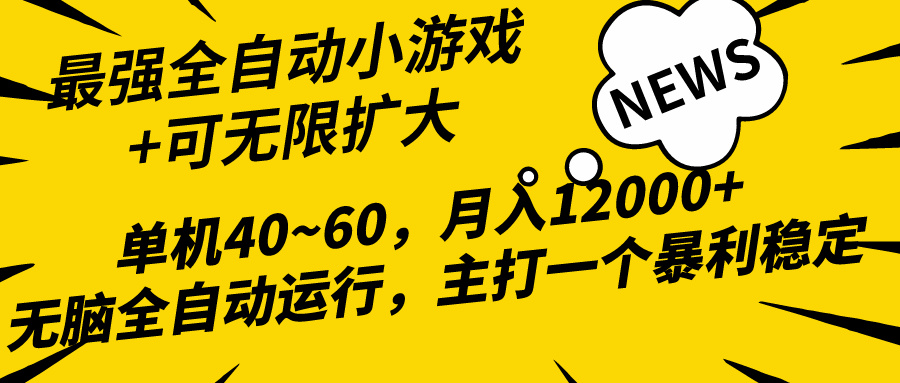 2024最新全网独家小游戏全自动，单机40~60,稳定躺赚，小白都能月入过万-微众资源