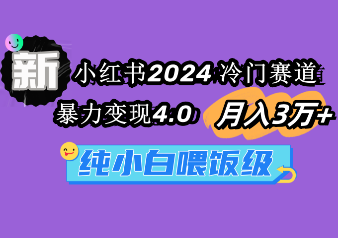 小红书2024冷门赛道 月入3万+ 暴力变现4.0 纯小白喂饭级-微众资源