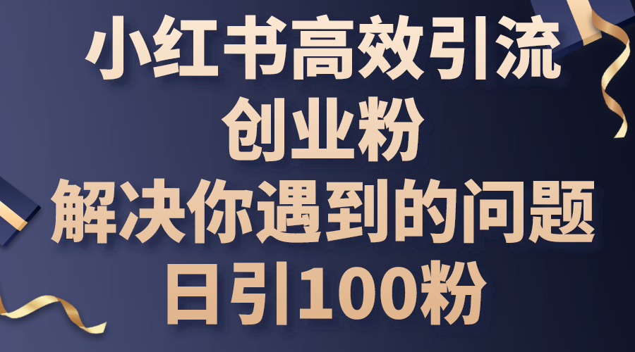 小红书高效引流创业粉，解决你遇到的问题，日引100粉-微众资源