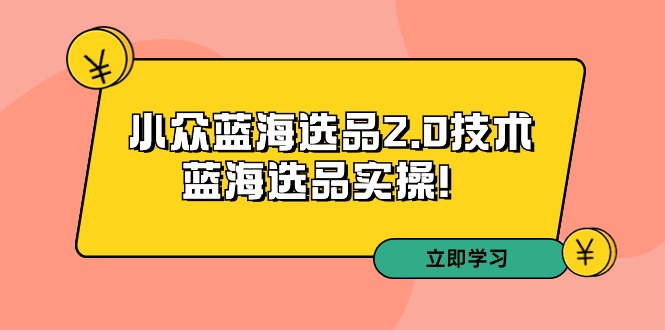 拼多多培训第33期：小众蓝海选品2.0技术-蓝海选品实操！-微众资源