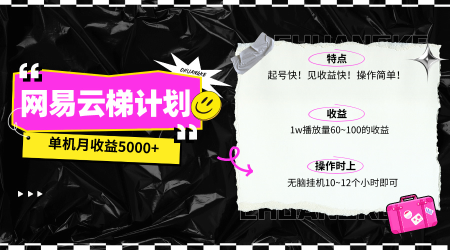 最新网易云梯计划网页版，单机月收益5000+！可放大操作-微众资源