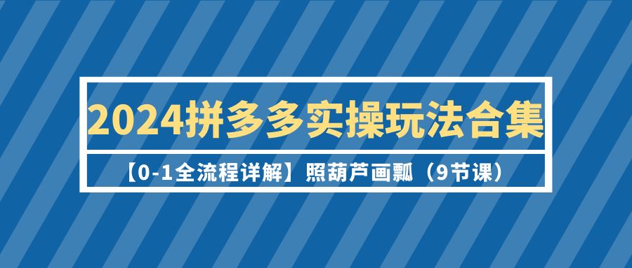 2024拼多多实操玩法合集【0-1全流程详解】照葫芦画瓢（9节课）-微众资源