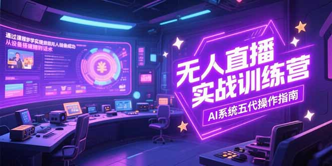 无人直播实操训练营，从设备搭建到话术，AI系统五代操作指南(7月更新)-微众资源