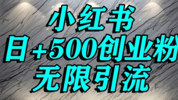 小红书无限引流创业粉，单人操作日引500+精准创业粉-微众资源