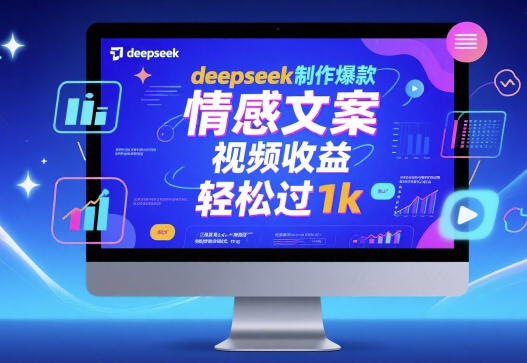 deepseek制作爆款 情感文案 视频收益 轻松过1k-微众资源