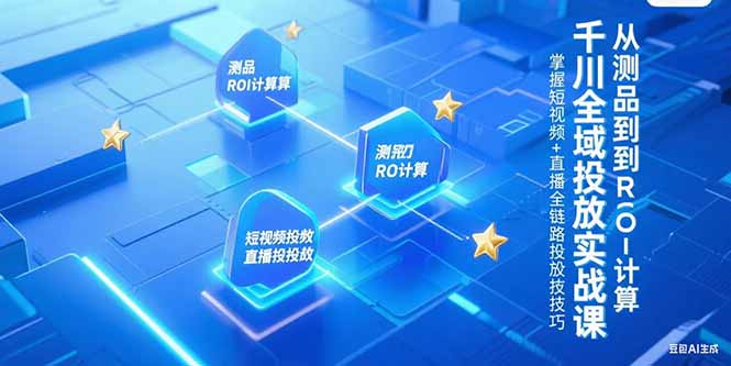 千川全域投放实战课，从测品到ROI计算，掌握短视频+直播全链路投放技巧-微众资源