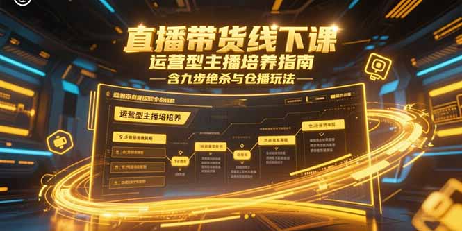 直播带货线下课，运营型主播培养指南，含九步绝杀与仓播玩法-微众资源