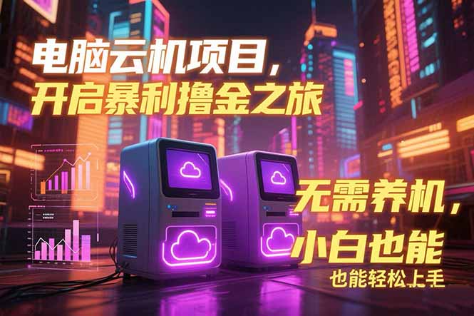 电脑云机项目 暴力撸金玩法，不需要养机 配置没有要求 单机100个窗口一…-微众资源
