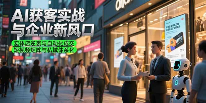 AI获客实战与企业新风口，实体店逆袭与自动化成交 短视频矩阵与私域体系化-微众资源
