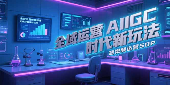 全域运营AIGC时代新玩法，文案封面设计公式，短视频运营SOP-微众资源
