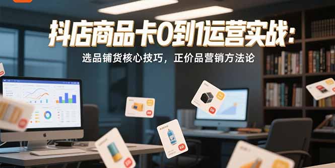 抖店商品卡0到1运营实战：选品铺货核心技巧，正价品营销方法论-微众资源