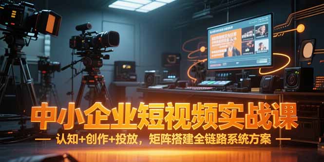 中小企业短视频实战课，认知+创作+投放，矩阵搭建全链路系统方案-微众资源