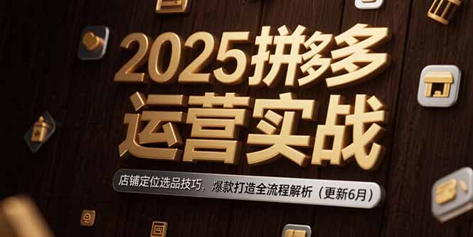2025拼多多运营实战：店铺定位选品技巧，爆款打造全流程解析（更新6月）-微众资源