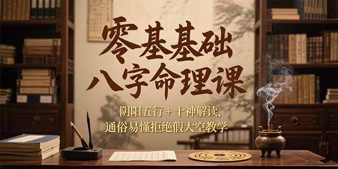 零基础八字命理课，阴阳五行+十神解读，通俗易懂拒绝假大空教学-微众资源