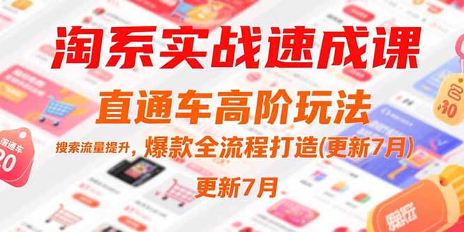 淘系实战速成课，直通车高阶玩法，搜索流量提升，爆款全流程打造(更新7月)-微众资源