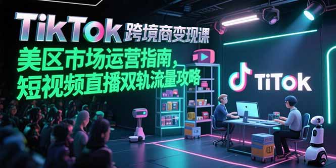 TikTok跨境电商变现课，美区市场运营指南，短视频直播双轨流量攻略-微众资源
