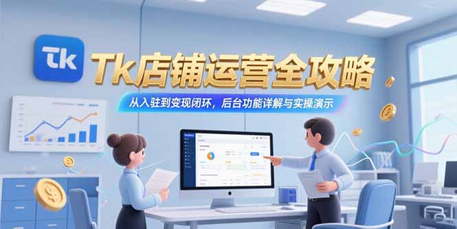 Tk店铺运营全攻略，从入驻到变现闭环，后台功能详解与实操演示-微众资源