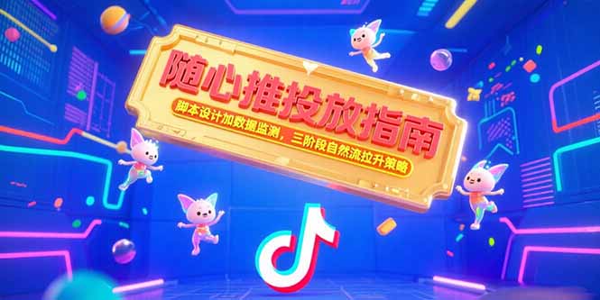 随心推投放指南，脚本设计加数据监测，三阶段自然流拉升策略-微众资源