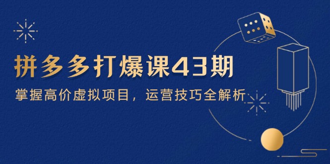 拼多多打爆课第 43 期，掌握高价虚拟项目，运营技巧全解析（15节）-微众资源