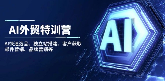 AI外贸特训营：AI快速选品、独立站搭建、客户获取、邮件营销、品牌营销等-超级会员网