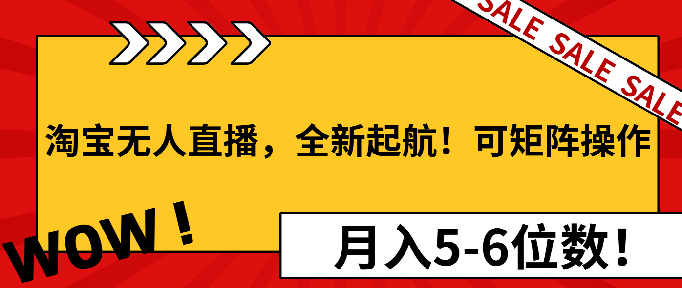 淘宝无人直播，全新起航！可矩阵操作，月入5-6位数！-微众资源