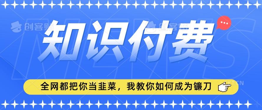 2024最新知识付费项目，小白也能轻松入局，全网都在教你做项目，我教你做镰刀【揭秘】-微众资源