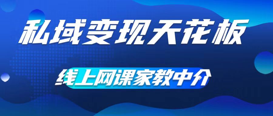 私域变现天花板，网课家教中介，只做渠道和流量，让大学生给你打工，0成本实现月入五位数【揭秘】-微众资源