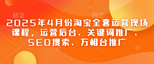2025年4月份淘宝全套运营现场课程，运营后台、关键词推广、SEO搜索、万相台推广-微众资源