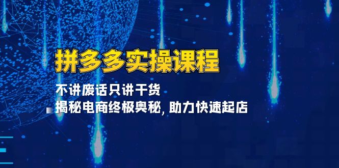 拼多多实操课程：不讲废话只讲干货, 揭秘电商终极奥秘,助力快速起店-微众资源
