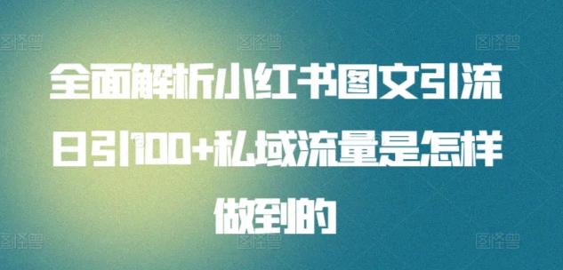 全面解析小红书图文引流日引100+私域流量是怎样做到的【揭秘】-微众资源