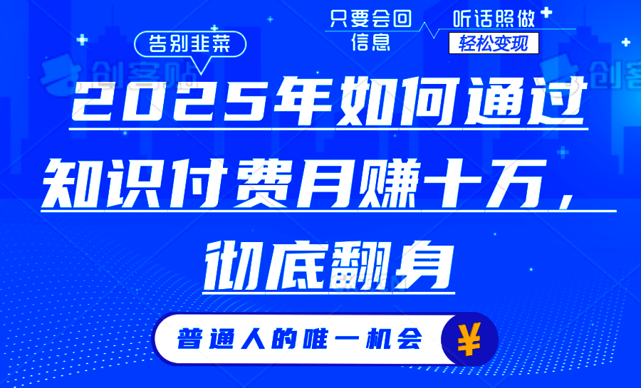 2025年如何通过知识付费月入十万，年入百万。。-微众资源