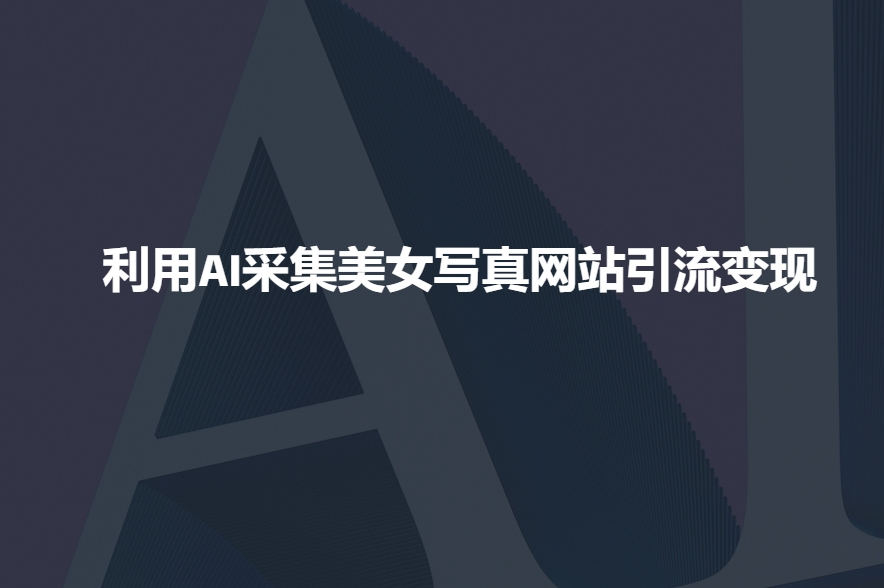 利用AI采集美女写真网站引流变现，引流嘎嘎的-微众资源