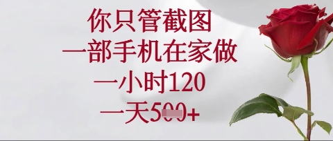 你只管截图，一部手机在家操作，一小时120.一天5张【揭秘】-超级会员网