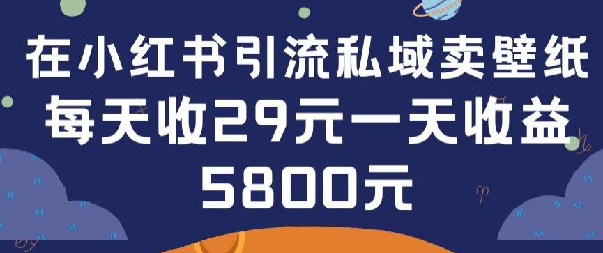 在小红书引流私域卖壁纸每张29元单日最高卖出200张(0-1搭建教程)【揭秘】-微众资源