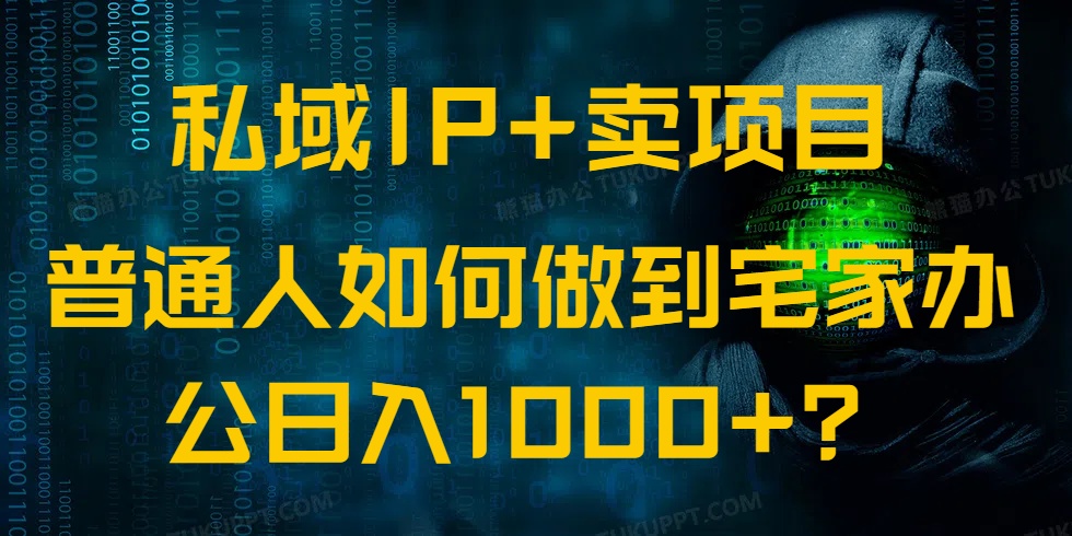 私域IP+卖项目，普通人如何做到宅家办公实现日入1000+-微众资源
