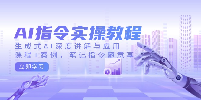 AI指令实操教程，生成式AI深度讲解与应用，课程+案例，笔记指令随意享-超级会员网