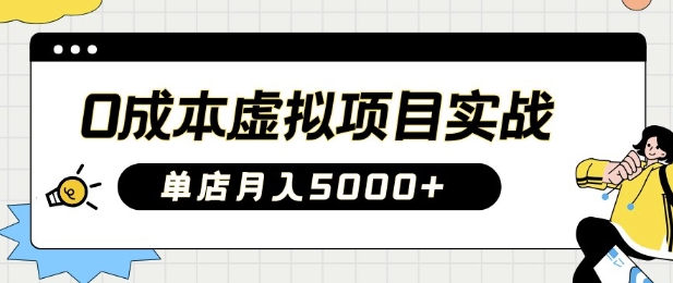 0成本虚拟项目实战手把手教你落地，单店月入5k-微众资源