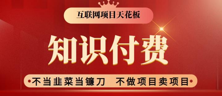 2024互联网项目天花板，新手小白也可以通过知识付费月入10W，实现财富自由【揭秘】-微众资源