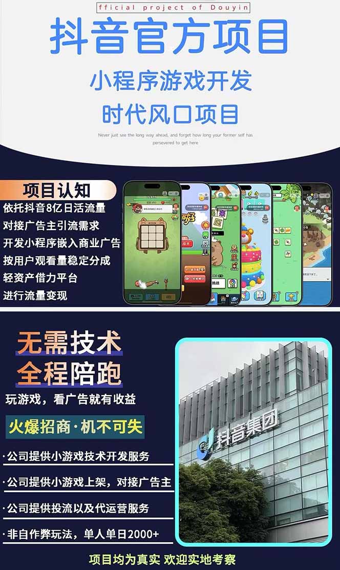 图片[1]-2025最热抖音官方项目 Ai时代风口项目小程序游戏开发 实测单个游戏日收…-微众资源