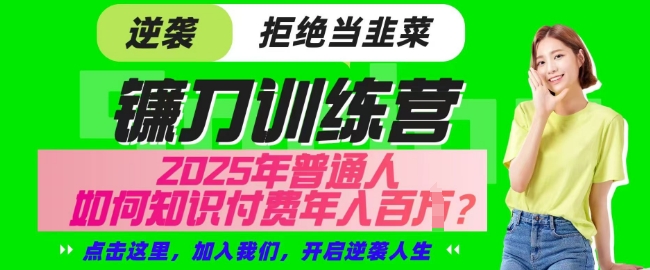 【网创项目终点站-镰刀训练营超级IP合伙人】25年普通人如何通过知识付费实现逆袭【揭秘】-微众资源