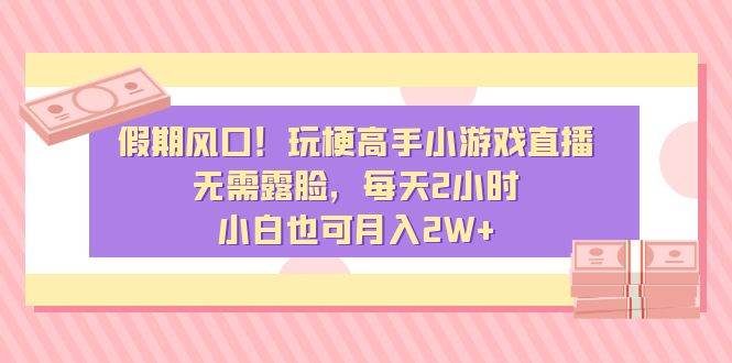 假期风口！玩梗高手小游戏直播，无需露脸，每天2小时，小白也可月入2w+-微众资源