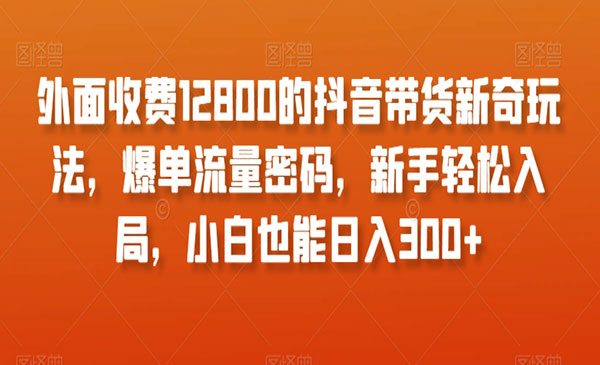 抖音带货爆单流量密码-微众资源