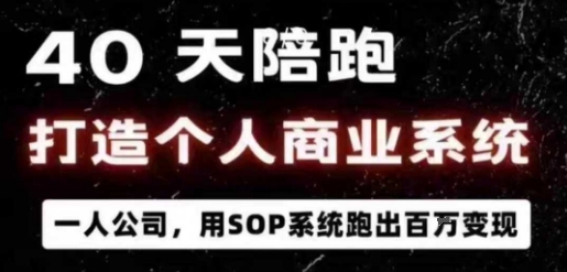 40天陪跑打造个人商业系统，一人公司，用SOP系统跑出百W变现-微众资源